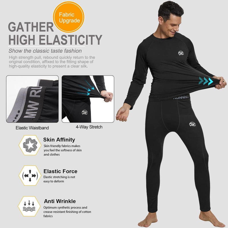 MEETWEE Thermal Underwear for Men, Winter Base Layer Set Tops & Long Johns Winter Ski Cold Weather Gear for Heat Retention - Image 4